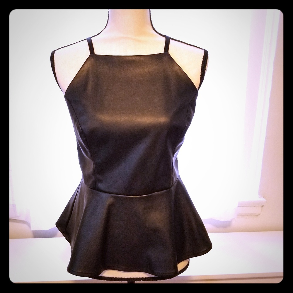 Faux leather tank